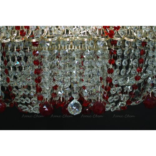 Люстра Водоворот Мария красная  в Самаре Гусь Хрустальный