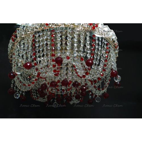 Люстра Водоворот Мария красная  в Самаре Гусь Хрустальный
