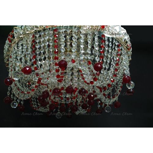 Люстра Водоворот Мария красная  в Самаре Гусь Хрустальный