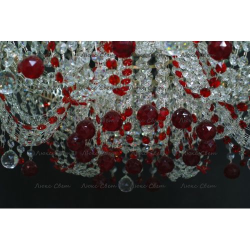 Люстра Водоворот Мария красная  в Самаре Гусь Хрустальный