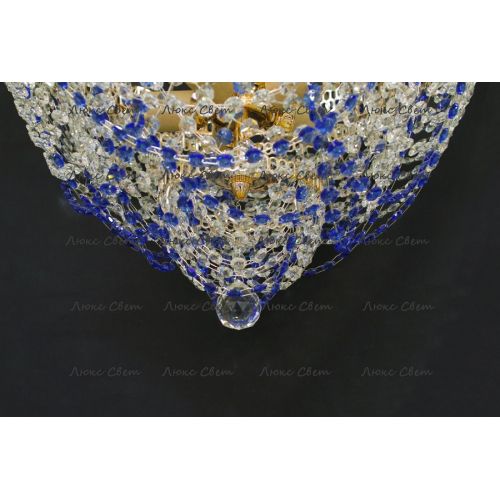 Люстра Водопад Роза синяя в Самаре Гусь Хрустальный