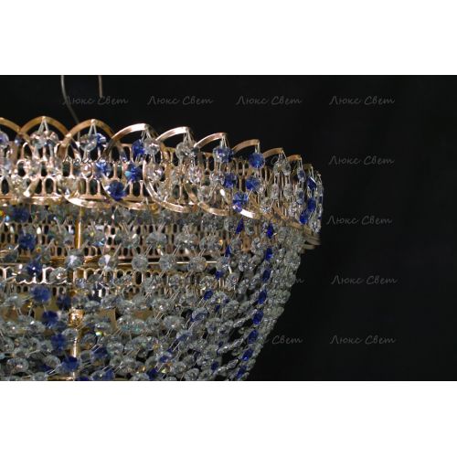 Люстра Водопад Роза синяя в Самаре Гусь Хрустальный