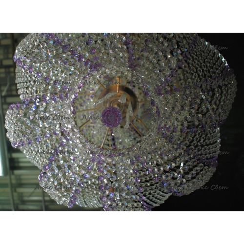 Люстра Космос № 2 фиолетовая в Самаре Гусь Хрустальный