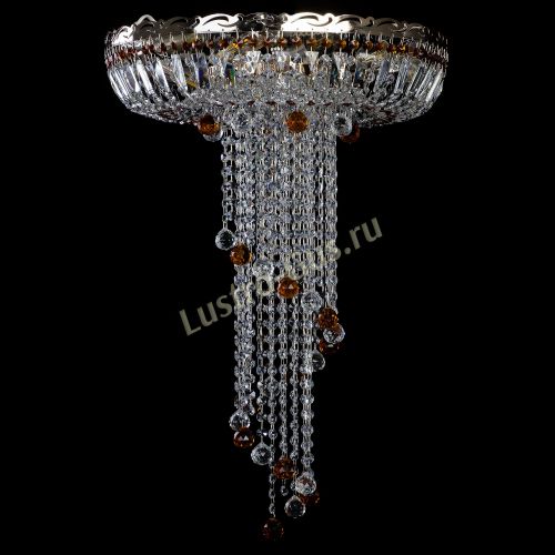 Люстра Анжелика №2 длинная шар 30 мм чайная  в Самаре Гусь Хрустальный