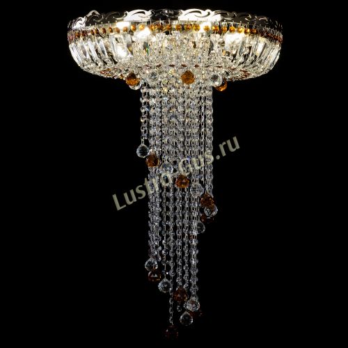 Люстра Анжелика №2 длинная шар 30 мм чайная  в Самаре Гусь Хрустальный