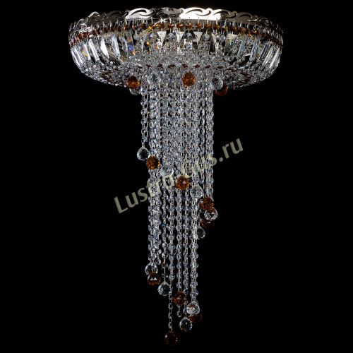 Люстра Анжелика №2 длинная шар 30 мм чайная  в Самаре Гусь Хрустальный