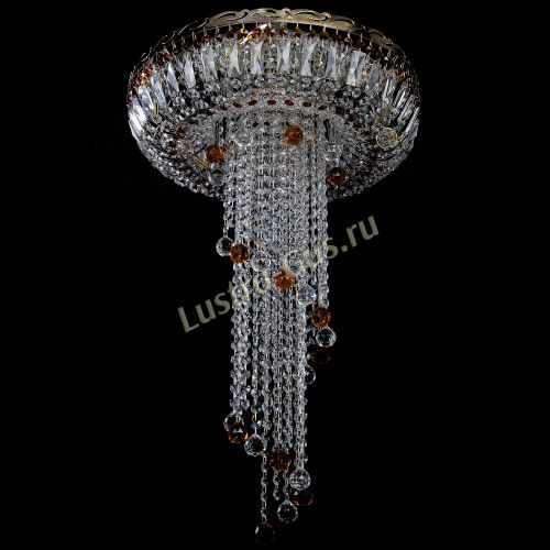 Люстра Анжелика №2 длинная шар 30 мм чайная  в Самаре Гусь Хрустальный