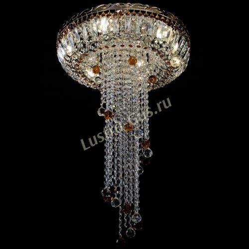 Люстра Анжелика №2 длинная шар 30 мм чайная  в Самаре Гусь Хрустальный