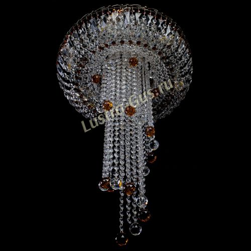 Люстра Анжелика №2 длинная шар 30 мм чайная  в Самаре Гусь Хрустальный