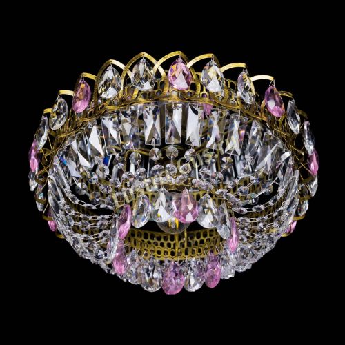 Люстра Астра Бутон №1 розовая под бронзу в Самаре Гусь Хрустальный