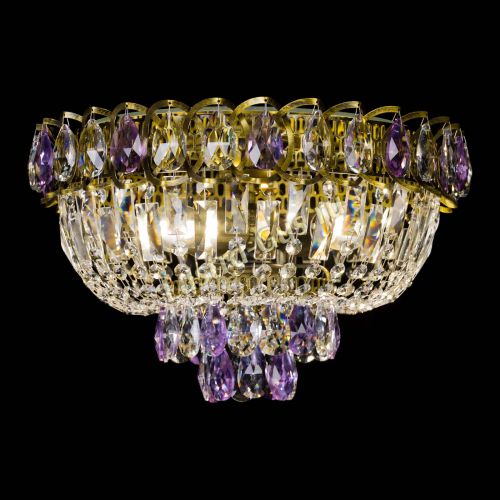 Люстра Астра Бутон №3 фиолетовая под бронзу в Самаре Гусь Хрустальный