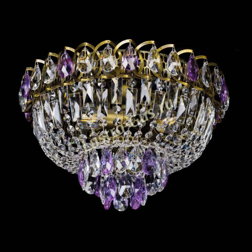 Люстра Астра Бутон №3 фиолетовая под бронзу в Самаре Гусь Хрустальный