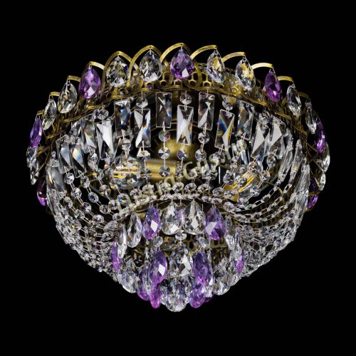 Люстра Астра Бутон №3 фиолетовая под бронзу в Самаре Гусь Хрустальный