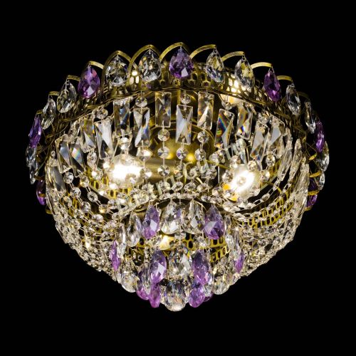 Люстра Астра Бутон №3 фиолетовая под бронзу в Самаре Гусь Хрустальный