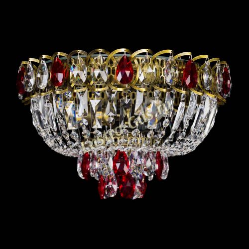 Люстра Астра Бутон №3 красная под бронзу в Самаре Гусь Хрустальный