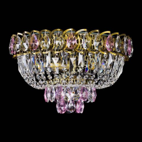 Люстра Астра Бутон №3 розовая под бронзу в Самаре Гусь Хрустальный