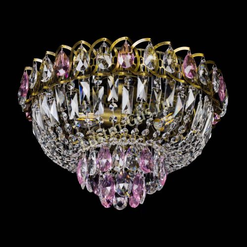 Люстра Астра Бутон №3 розовая под бронзу в Самаре Гусь Хрустальный