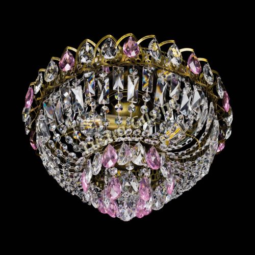 Люстра Астра Бутон №3 розовая под бронзу в Самаре Гусь Хрустальный