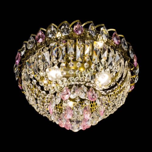 Люстра Астра Бутон №3 розовая под бронзу в Самаре Гусь Хрустальный