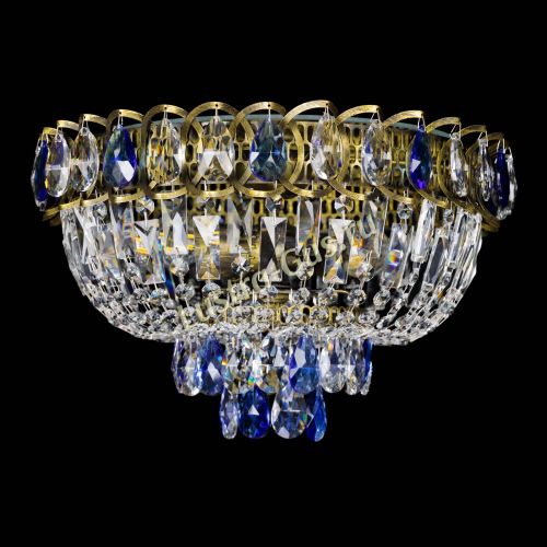 Люстра Астра Бутон №3 синяя под бронзу в Самаре Гусь Хрустальный