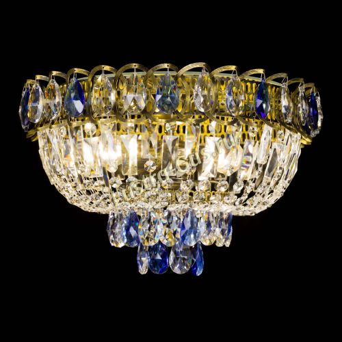 Люстра Астра Бутон №3 синяя под бронзу в Самаре Гусь Хрустальный