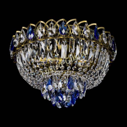 Люстра Астра Бутон №3 синяя под бронзу в Самаре Гусь Хрустальный