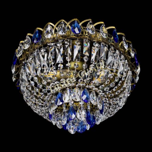 Люстра Астра Бутон №3 синяя под бронзу в Самаре Гусь Хрустальный