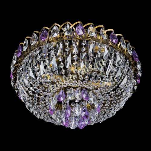 Люстра Астра Бутон №5 фиолетовая под бронзу в Самаре Гусь Хрустальный