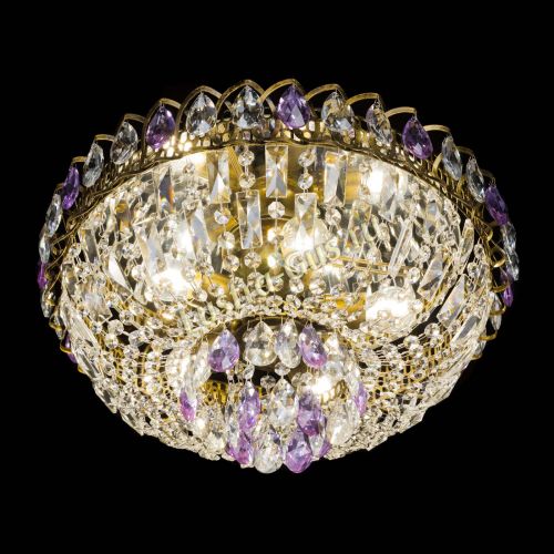 Люстра Астра Бутон №5 фиолетовая под бронзу в Самаре Гусь Хрустальный