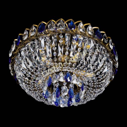 Люстра Астра Бутон №5 синяя под бронзу в Самаре Гусь Хрустальный