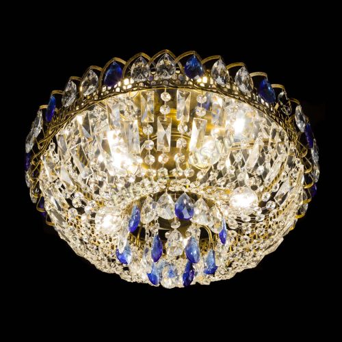 Люстра Астра Бутон №5 синяя под бронзу в Самаре Гусь Хрустальный