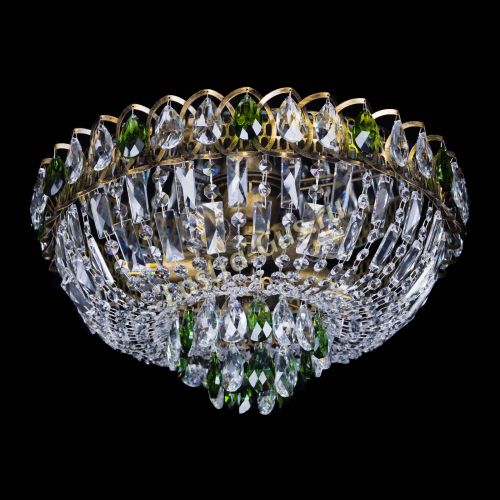 Люстра Астра Бутон №5 зеленая под бронзу в Самаре Гусь Хрустальный