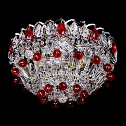 Люстра Астра Шар №3 Красная в Самаре Гусь Хрустальный