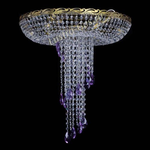 Люстра Диана №6 журавлик фиолетовая под бронзу  в Самаре Гусь Хрустальный