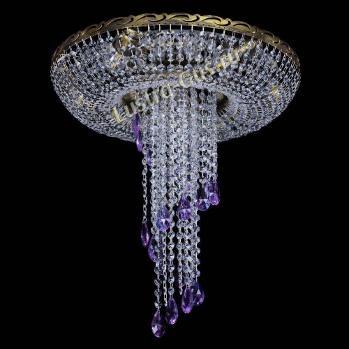 Люстра Диана №6 журавлик фиолетовая под бронзу  в Самаре Гусь Хрустальный