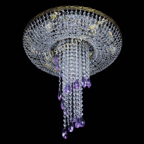 Люстра Диана №6 журавлик фиолетовая под бронзу  в Самаре Гусь Хрустальный