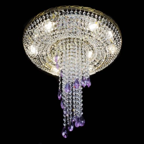 Люстра Диана №6 журавлик фиолетовая под бронзу  в Самаре Гусь Хрустальный