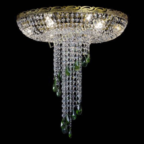 Люстра Диана №6 журавлик зеленая под бронзу  в Самаре Гусь Хрустальный