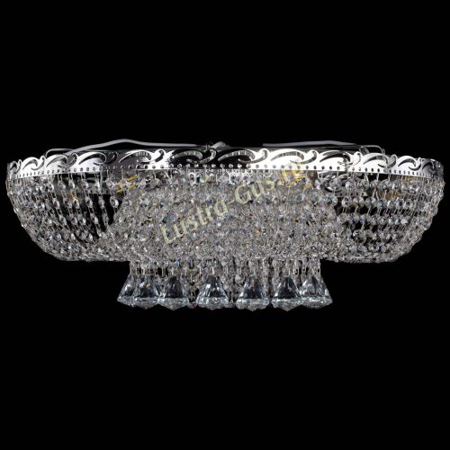 Люстра Диана конусы, диаметр - 600 мм, цвет- серебро Гусь Хрустальный