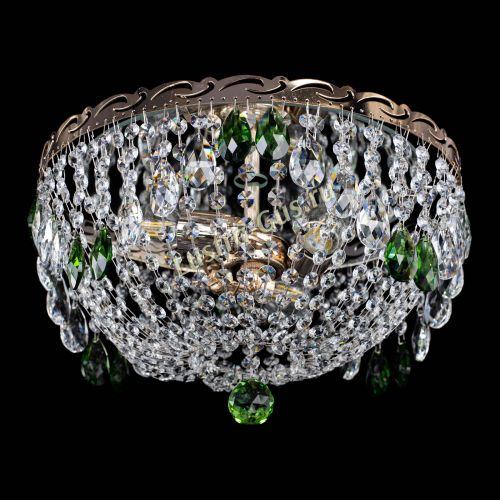 Люстра Диана журавлик зеленая в Самаре Гусь Хрустальный