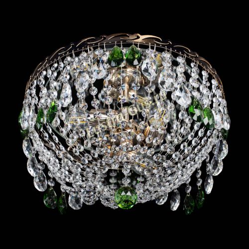 Люстра Диана журавлик зеленая в Самаре Гусь Хрустальный