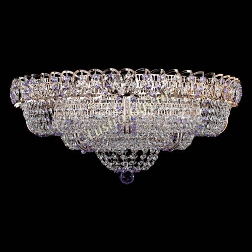 Люстра Двойное Кольцо Классика №6 фиолетовая в Самаре Гусь Хрустальный