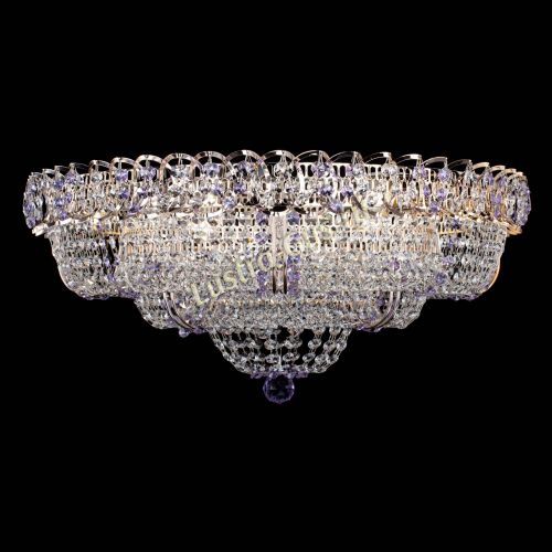 Люстра Двойное Кольцо Классика №6 фиолетовая в Самаре Гусь Хрустальный