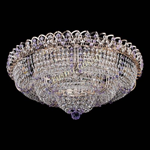 Люстра Двойное Кольцо Классика №6 фиолетовая в Самаре Гусь Хрустальный