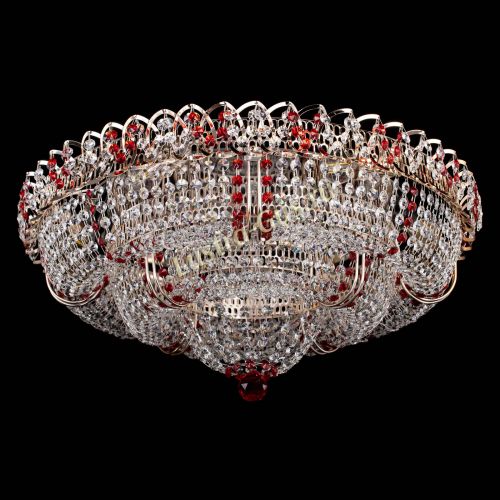 Люстра Двойное Кольцо Классика №6 красная в Самаре Гусь Хрустальный