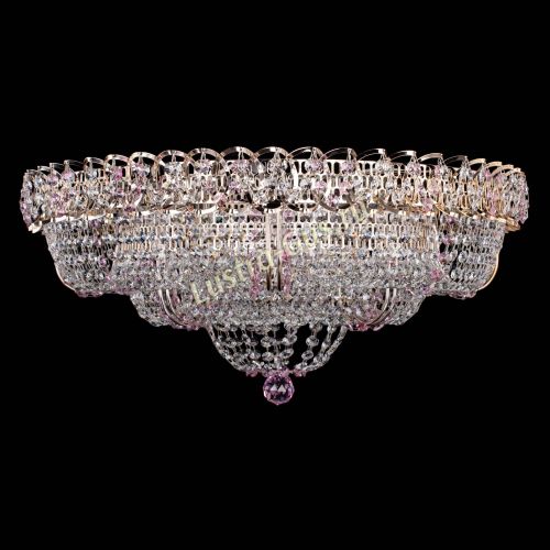 Люстра Двойное Кольцо Классика №6 розовая в Самаре Гусь Хрустальный