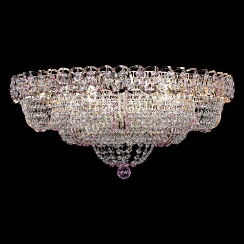 Люстра Двойное Кольцо Классика №6 розовая в Самаре Гусь Хрустальный