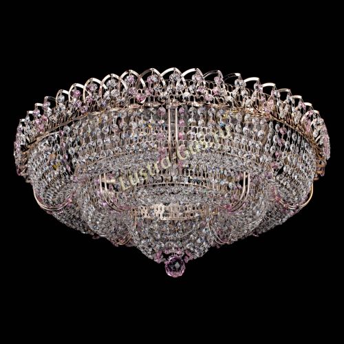 Люстра Двойное Кольцо Классика №6 розовая в Самаре Гусь Хрустальный