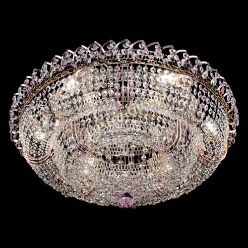 Люстра Двойное Кольцо Классика №6 розовая в Самаре Гусь Хрустальный