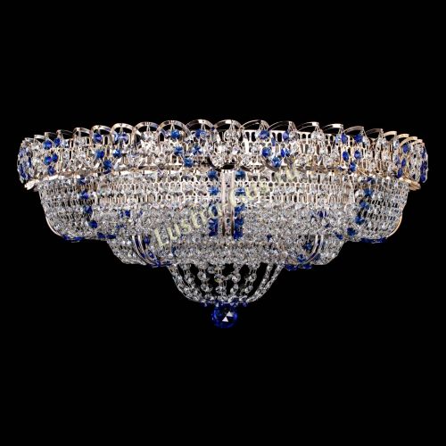 Люстра Двойное Кольцо Классика №6 синяя в Самаре Гусь Хрустальный